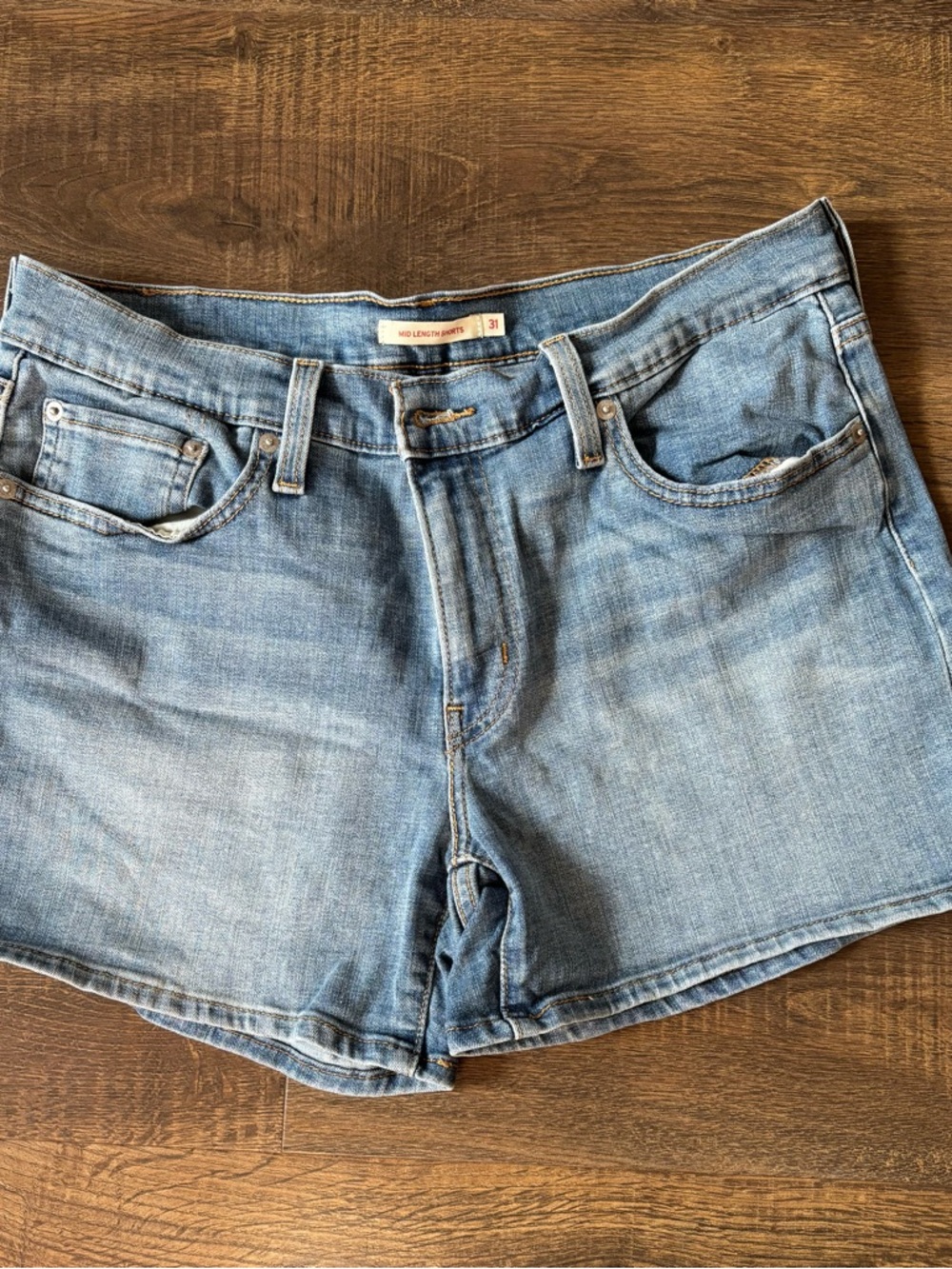 Levi's Light Blue Mid-Length Denim Shorts